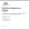 Modèle de Registre des Risques, EKO Industrials : visuel de présentation du produit — 3 feuilles, 398 formules, livré en français et en anglais.