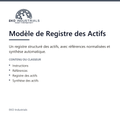Modèle de Registre des Actifs, EKO Industrials : visuel de présentation du produit — 4 feuilles, 1068 formules, livré en français et en anglais.