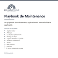 Playbook de Maintenance, EKO Industrials : visuel de présentation du produit — 10 sections, livré en français et en anglais.