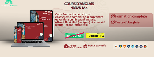 Cours d'anglais téléchargeable avec 4 niveaux progressifs inclus